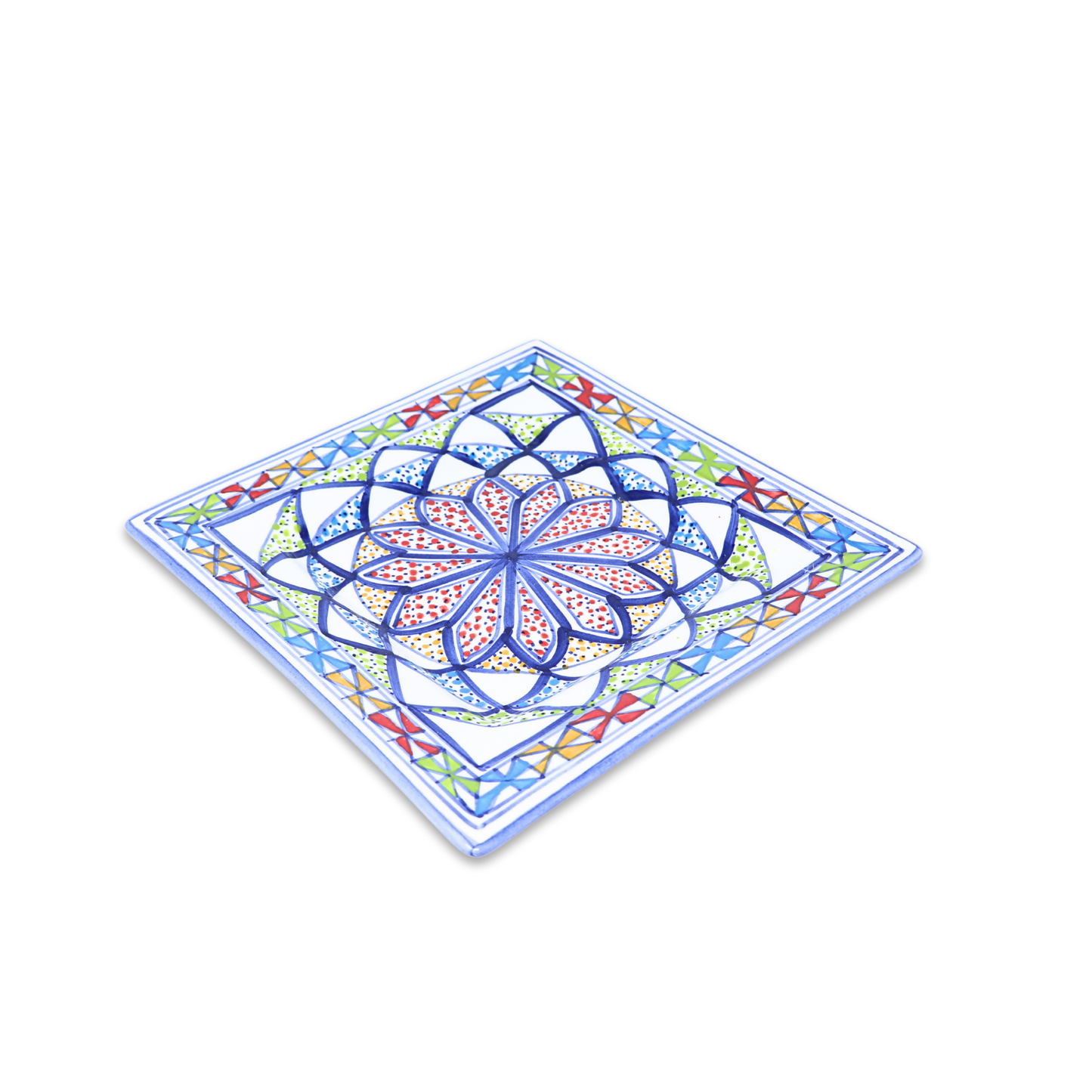 Handmade Ceramic Square Plate, 24 cm