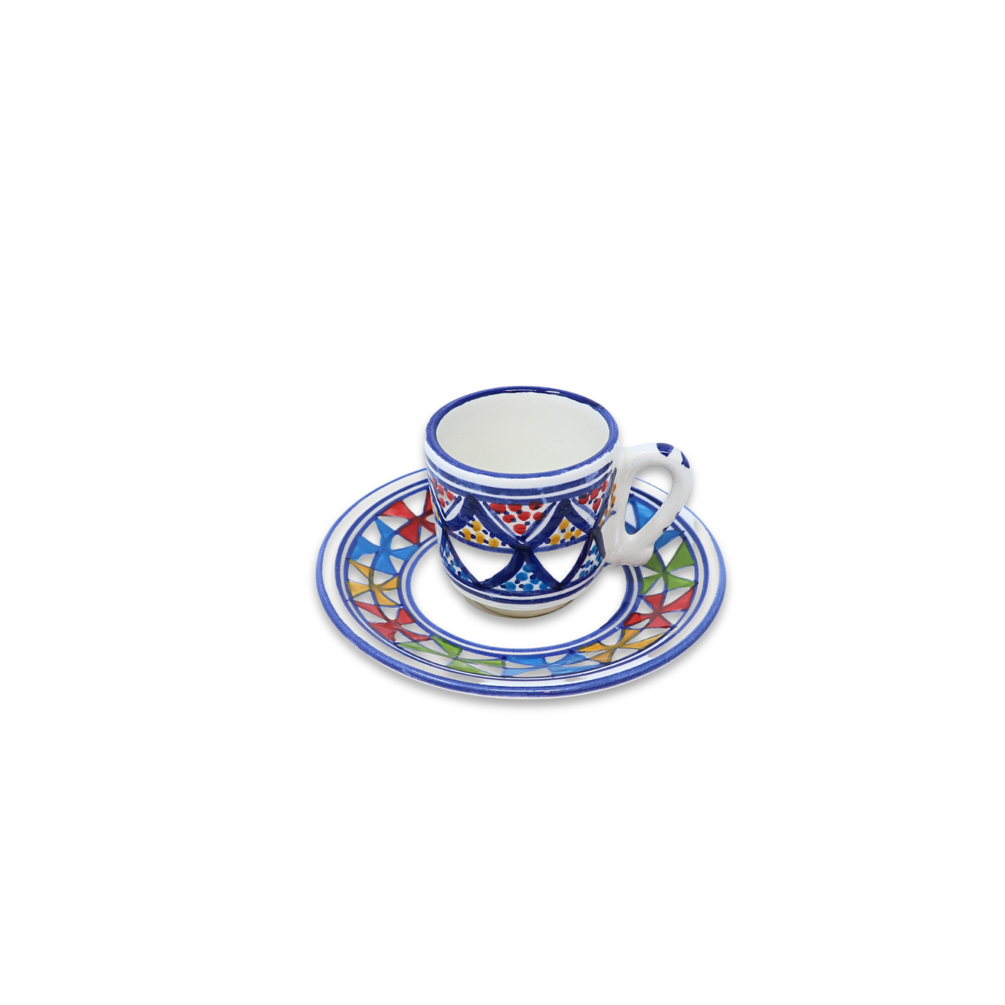 Handmade Ceramic cup with Saucer, 6 cm