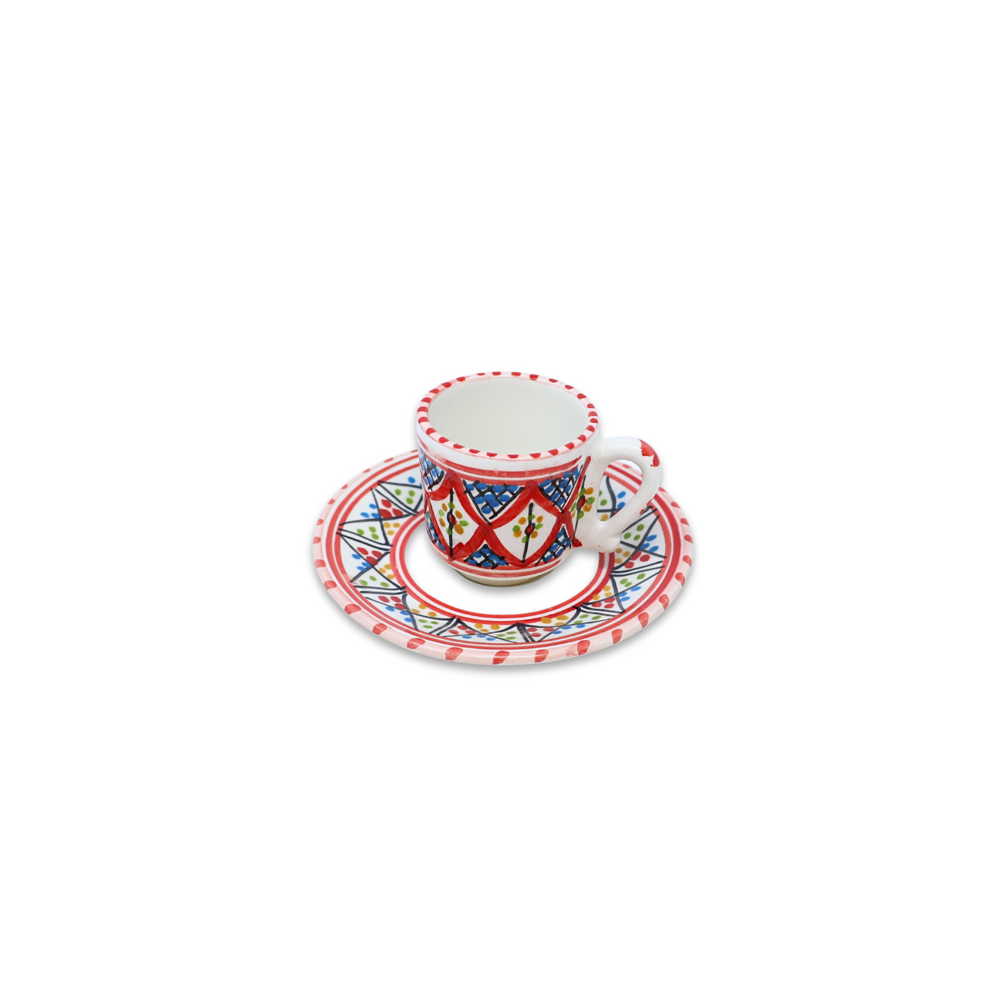 Handmade Ceramic cup with Saucer, 6 cm