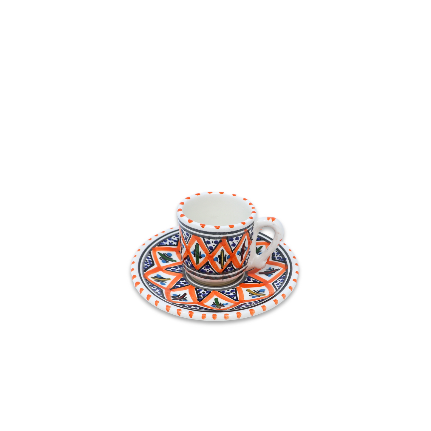 Handmade Ceramic cup with Saucer, 6 cm