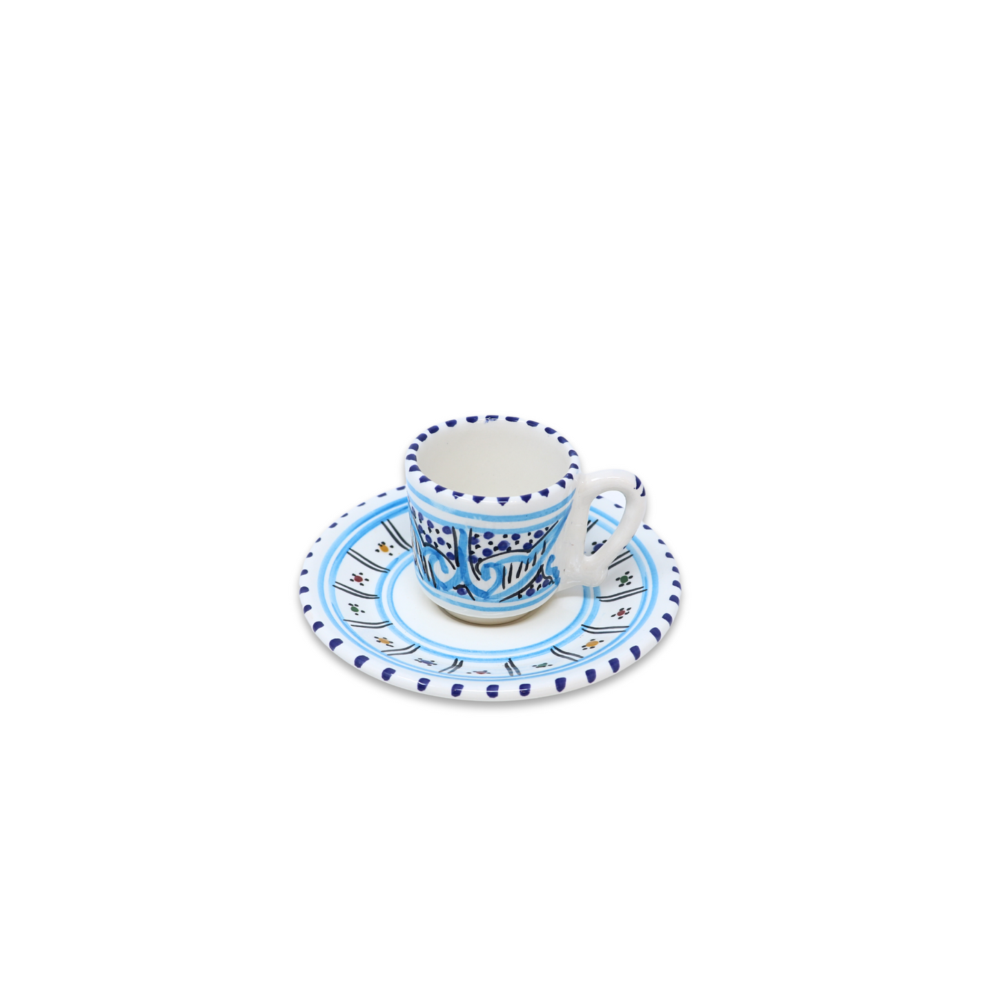 Handmade Ceramic cup with Saucer, 6 cm