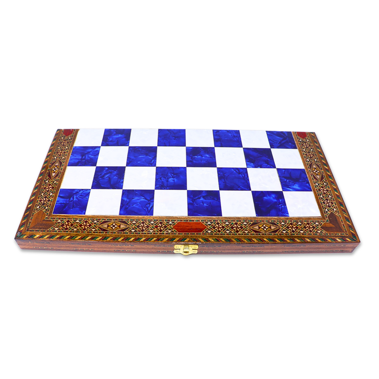 Handmade Mosaic Wood Folded Chess Board - XL - Blue, L45W22H3 cm