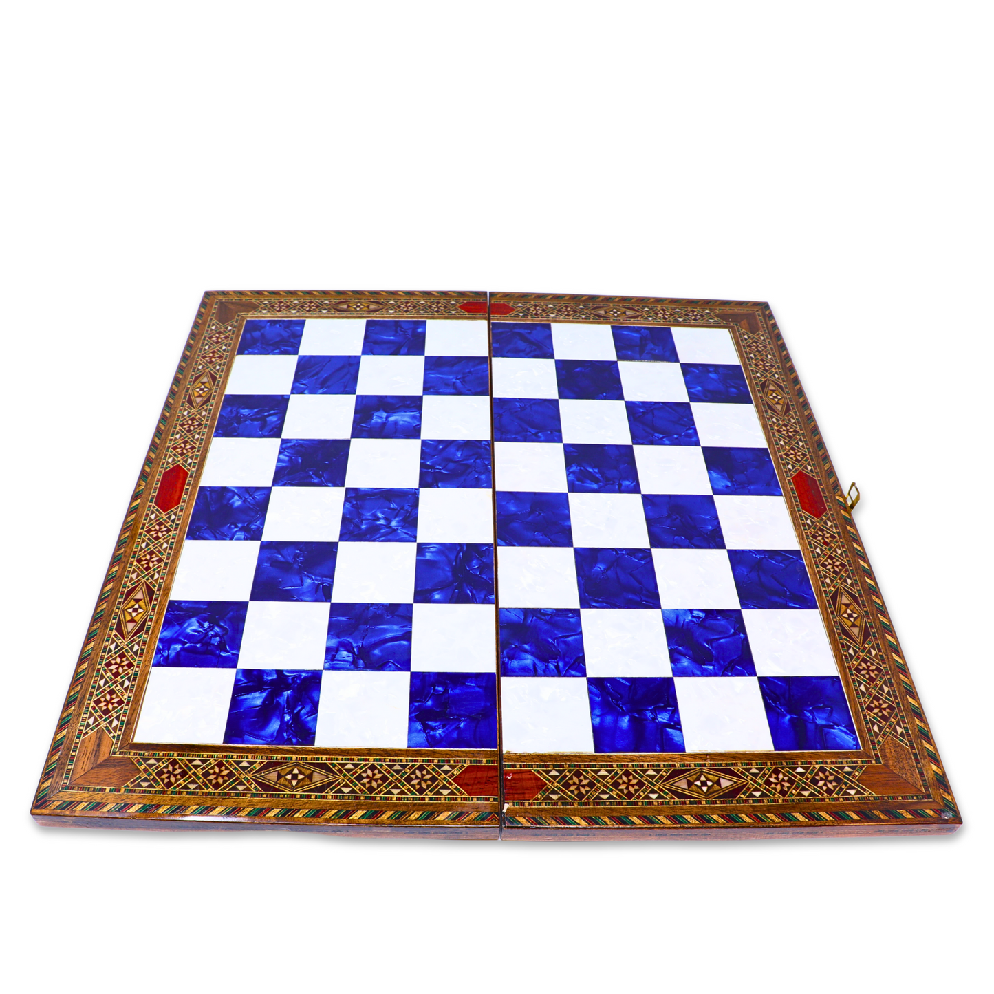 Handmade Mosaic Wood Folded Chess Board - XL - Blue, L45W22H3 cm